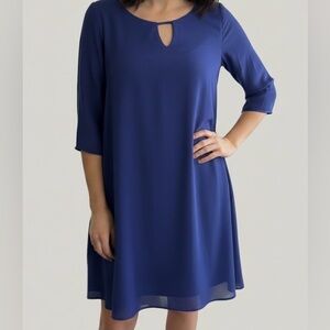EVERLY Keyhole A-Line Dress Royal Blue Size S NWT